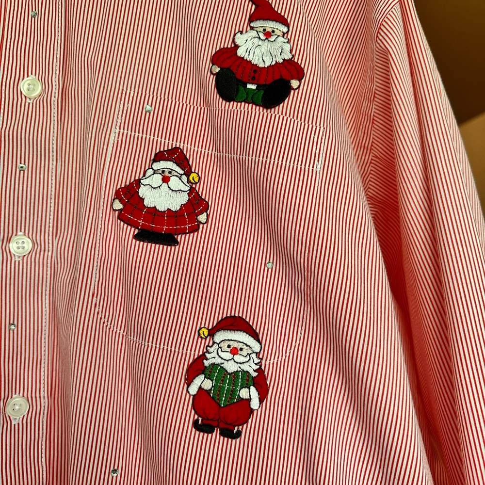 Red Striped Santa Blouse